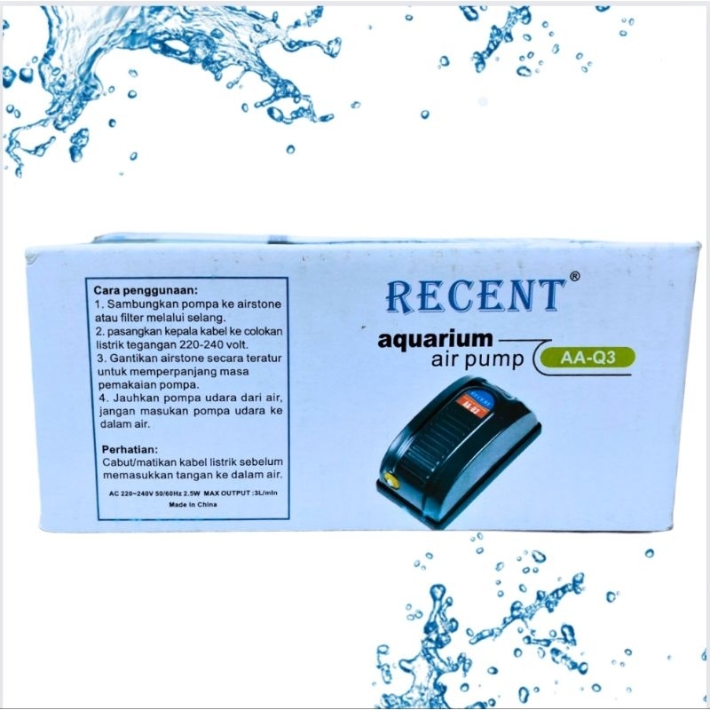 Airpump aerator gelembung udara RECENT AA Q3 udara saluran satu lubang