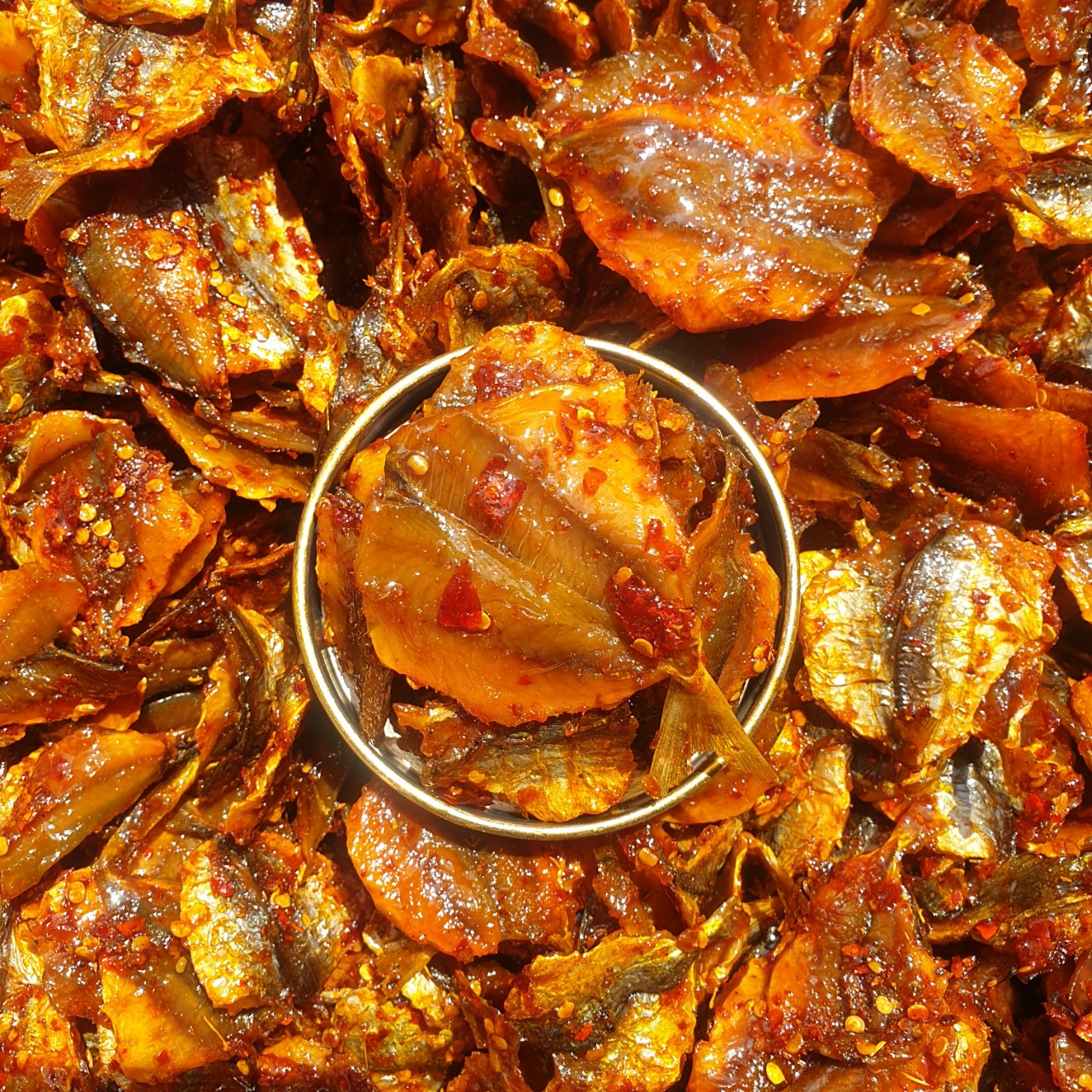 Dry fish floss Gold sauce sate can 300gram