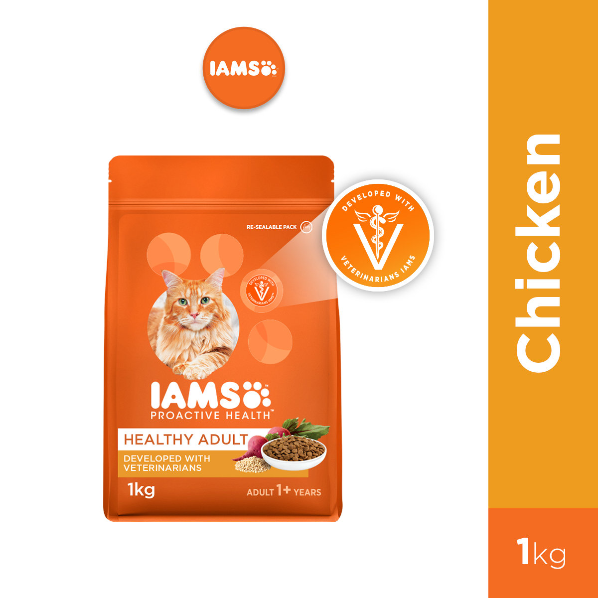 iams proactive health with chicken adult premium dry cat food