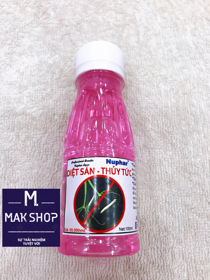 Diệt sán, thủy tức nuphar 100ml, diệt sinh vật gây hại cho hồ cá, hồ thủy sinh