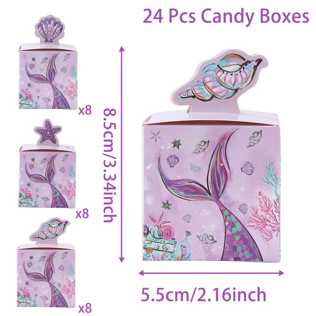 The Little Mermaid Box Birthday Party Decor Kids Mermaid Tail Theme Box ...