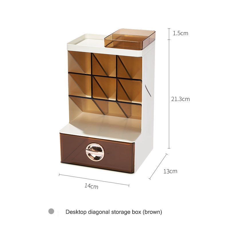 Oblique insertion stationery storage box, drawer style multi-layer desktop organizing, cosmetics pen holder, office stationery storage pen holder
