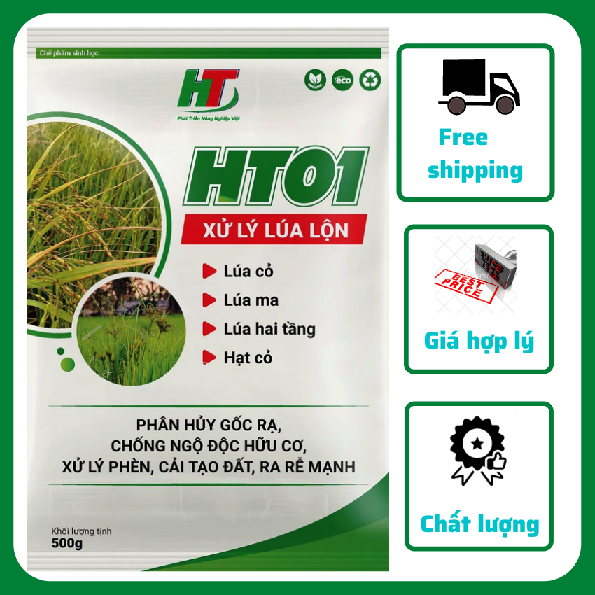 [Hot] HT 01-Chế phẩm sinh học xử lý lúa cỏ, lúa lộn, lúa ma; gói 500 gr sử dụng cho 2.000 m2