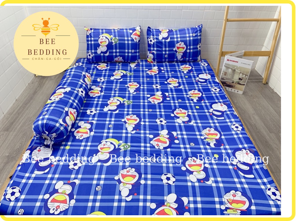 Ga lẻ thun lạnh Việt Nam cao cấp mẫu Doreamon( không áo gối, đủ kích thước)
