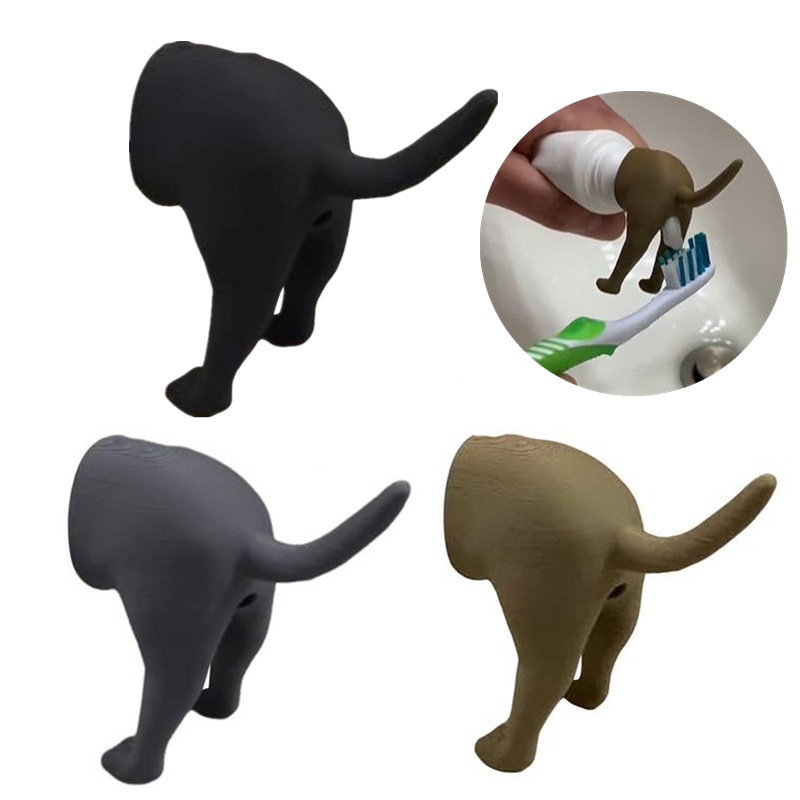 Creative Funny Toothpaste Squeezer Pooping Dog Butt Toothpaste Topper Home Toothpaste Holder Toothpaste Dispenser for Kid Gift