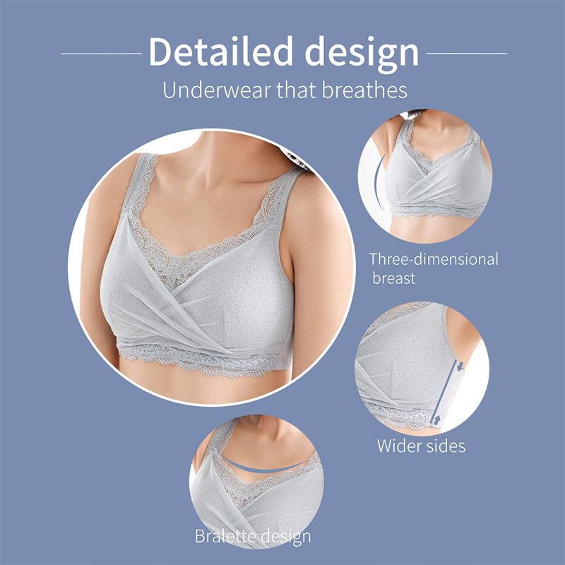 LERVANLA 6049 Silicone Breast Bra Cancer Surgery Special Breast Bra Underwear Without Rims Breast Lace Tube Top. 