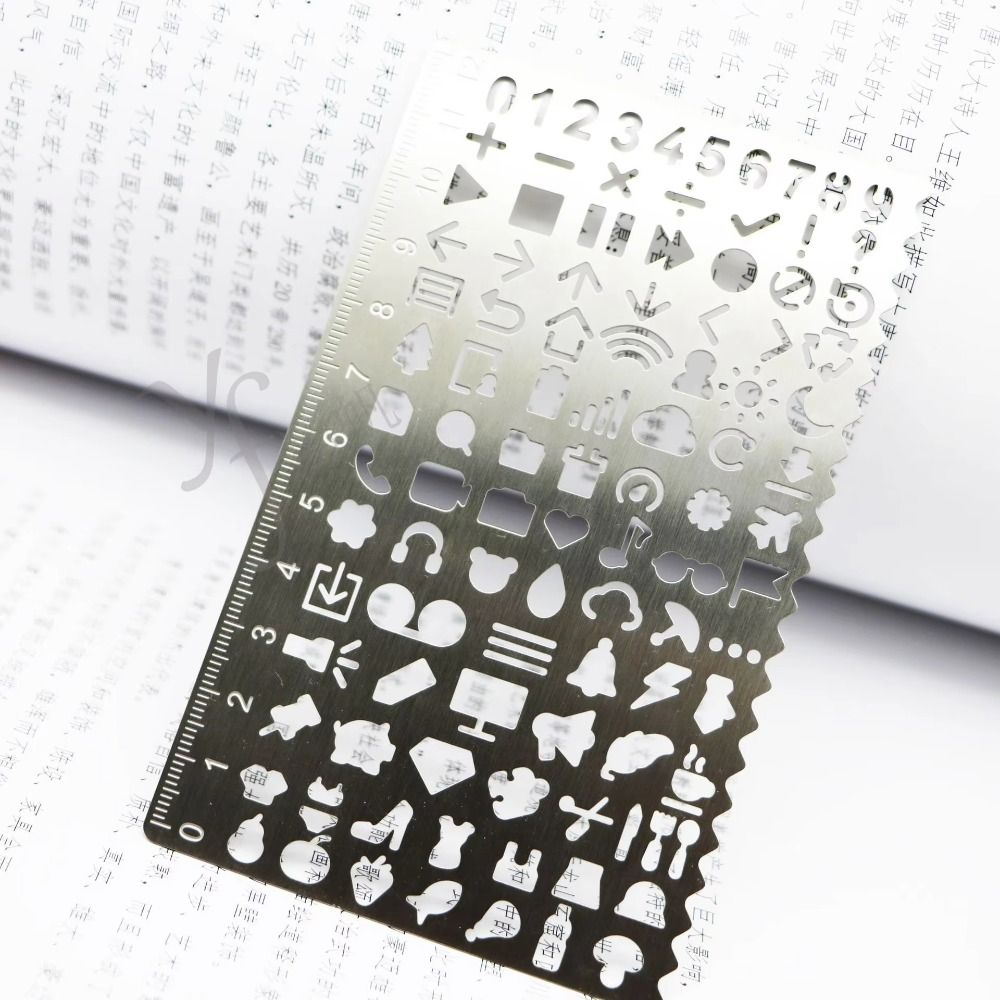 Multifunctional Cat Shape Template Ruler Stainless Steel School ...