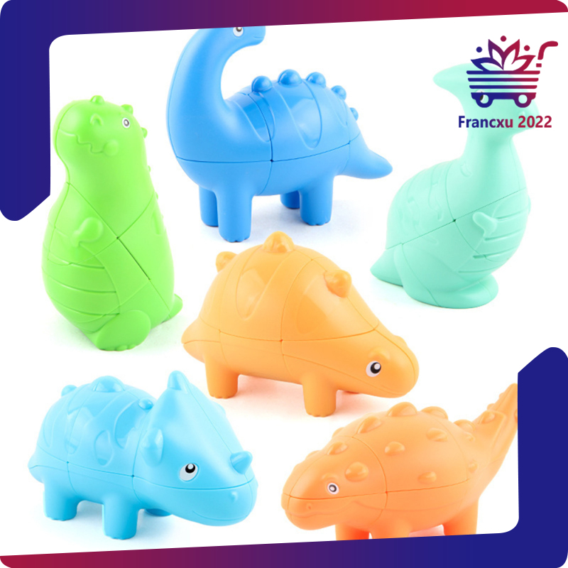 2*2 Stickerless Children Decompression Magic Cube Toy Fun Dinosaur Puzzle Cube