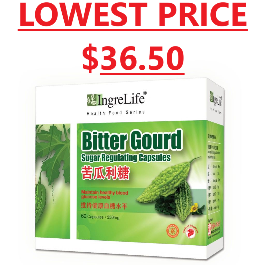 IngreLife Bitter Gourd Sugar Regulating Capsules 苦瓜科糖胶囊 60 Capsules