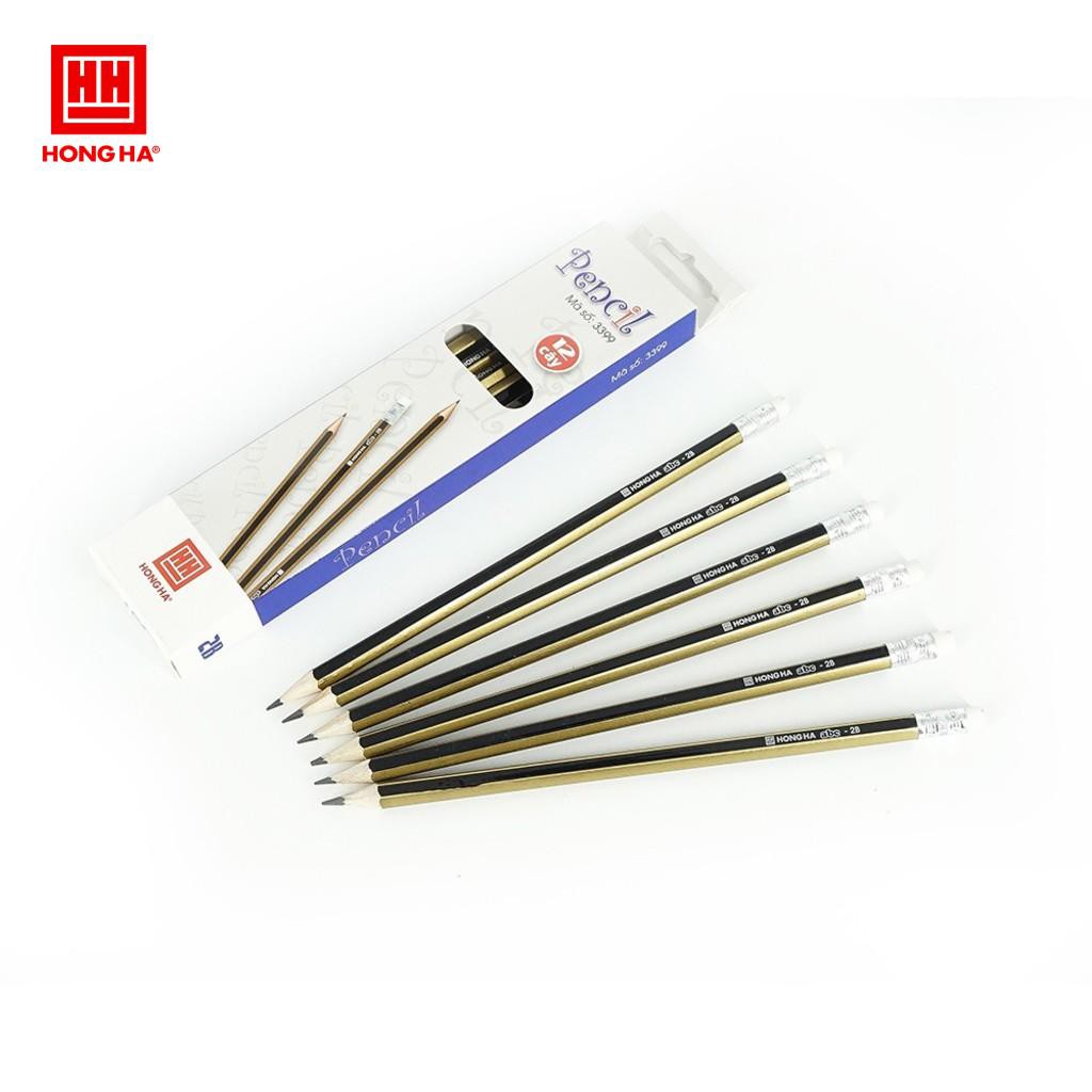 Combo 4 Bút chì 2B có tẩy ABC Hồng Hà (3399)