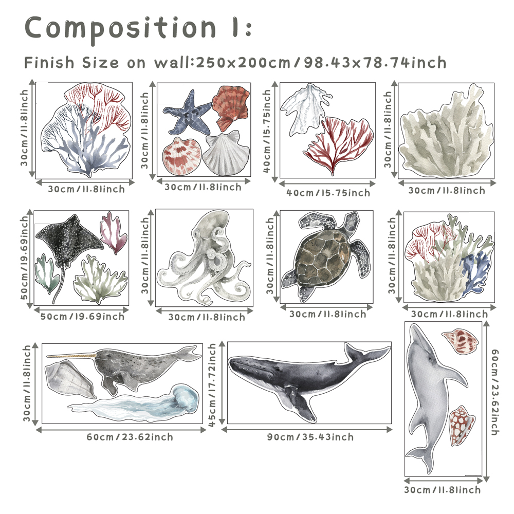 Kids%20Rooms%20Decoration%20Underwater%20World%20Theme%20Whale%20Dolphin%20Shell%20Sea%20Animals%20DIY%20Composable%20Decal%20Self%20Adhesive%20Wall%20Stickers%20-%20Image%203