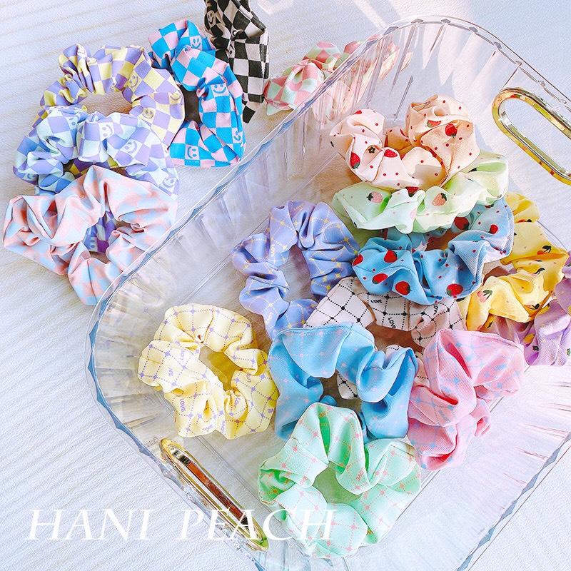 Dây cột tóc, buộc tóc ngẫu nhiên scrunchies dễ thương màu sắc cute hana0013