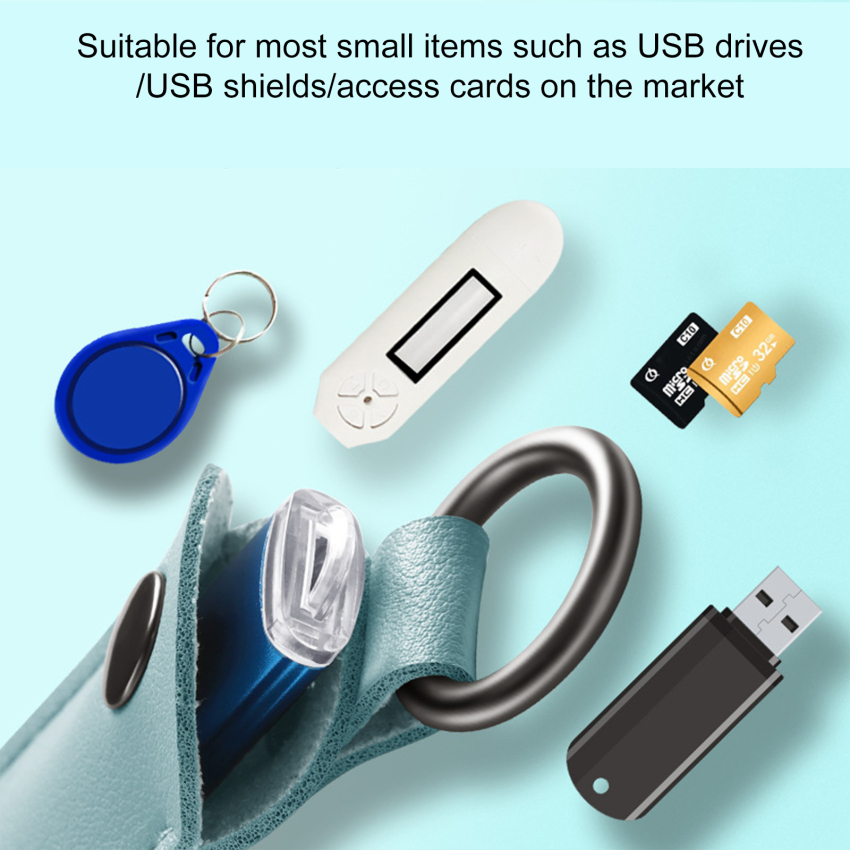 Leather U Disk Case Portable Pocket USB Flash Drive Storage Bags Protective Cover Key Ring Memory Card Stick Bag Waterproof