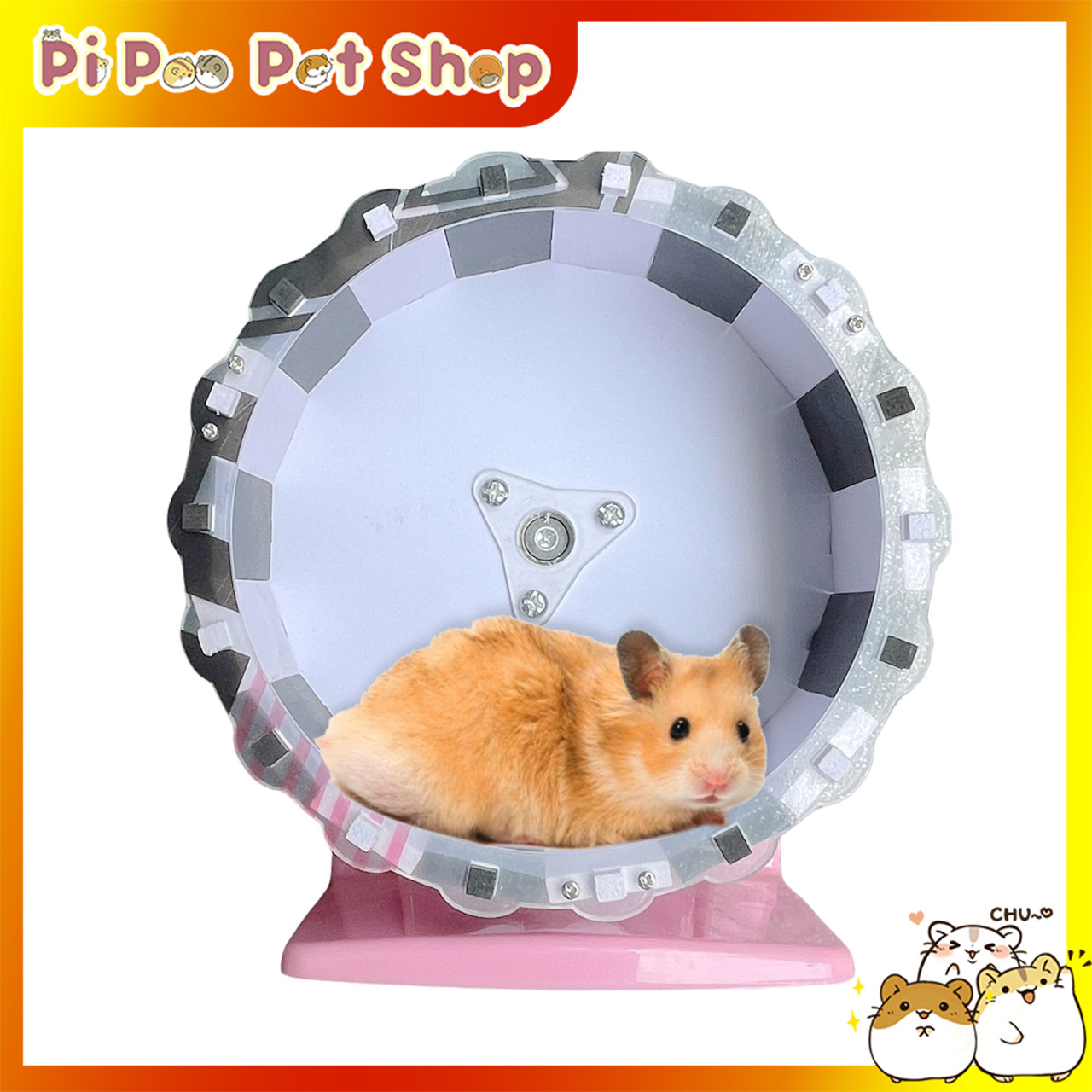 Bánh chạy wheel lắp ráp bằng gỗ cho hamster