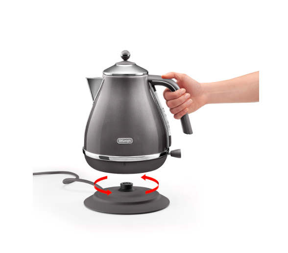 Ấm Đun Nước Siêu Tốc DeLonghi Icona Metallics KBOT2001.GY - Công Suất 2000W