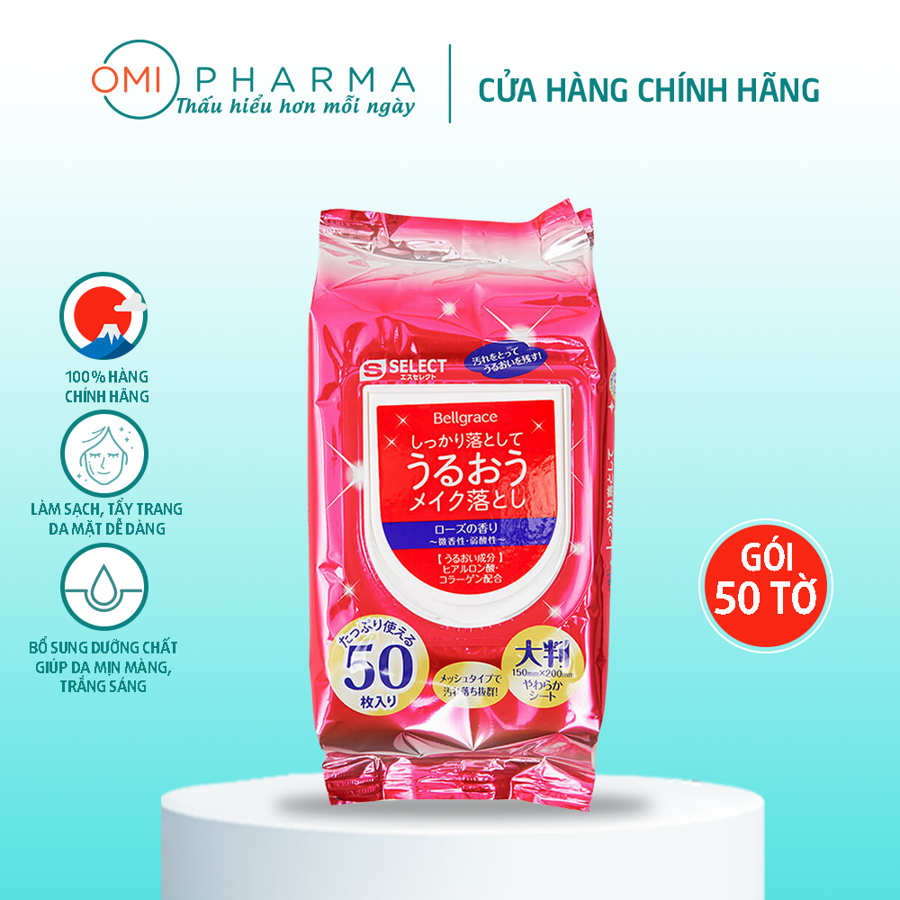 Khăn ướt tẩy trang dưỡng ẩm s select nhật bản