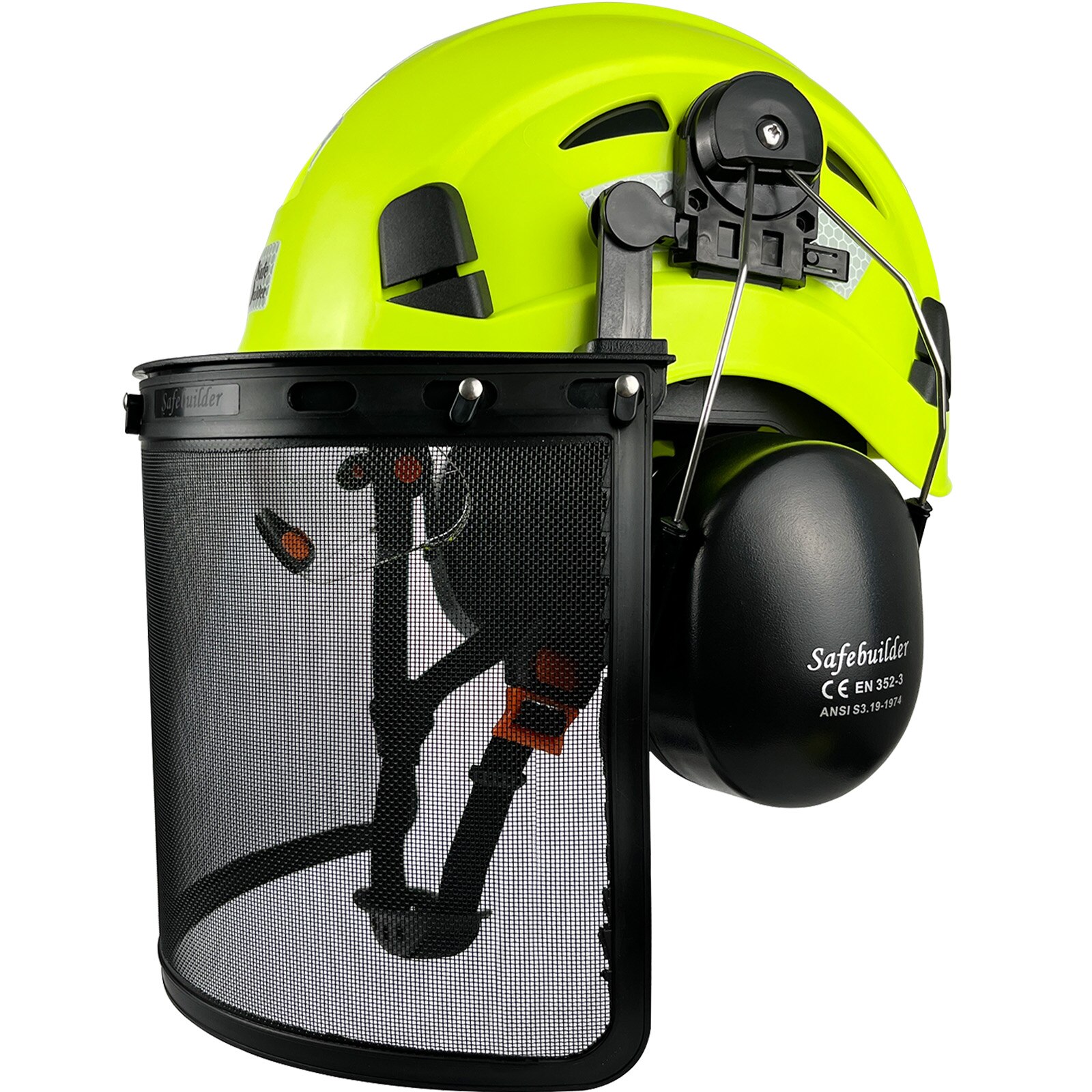 New Forestry Safety Helmet With Visor Mesh Face Shield Chainsaw Work ABS Hard Hat ANSI