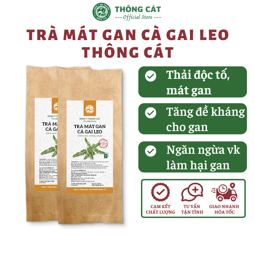 Trà giải độc gan Đông y gia truyền Thông Cát (Since 1918) - Làm mát gan, hạ men gan, phục hồi chức năng gan, thải độc gan thanh lọc cơ thể
