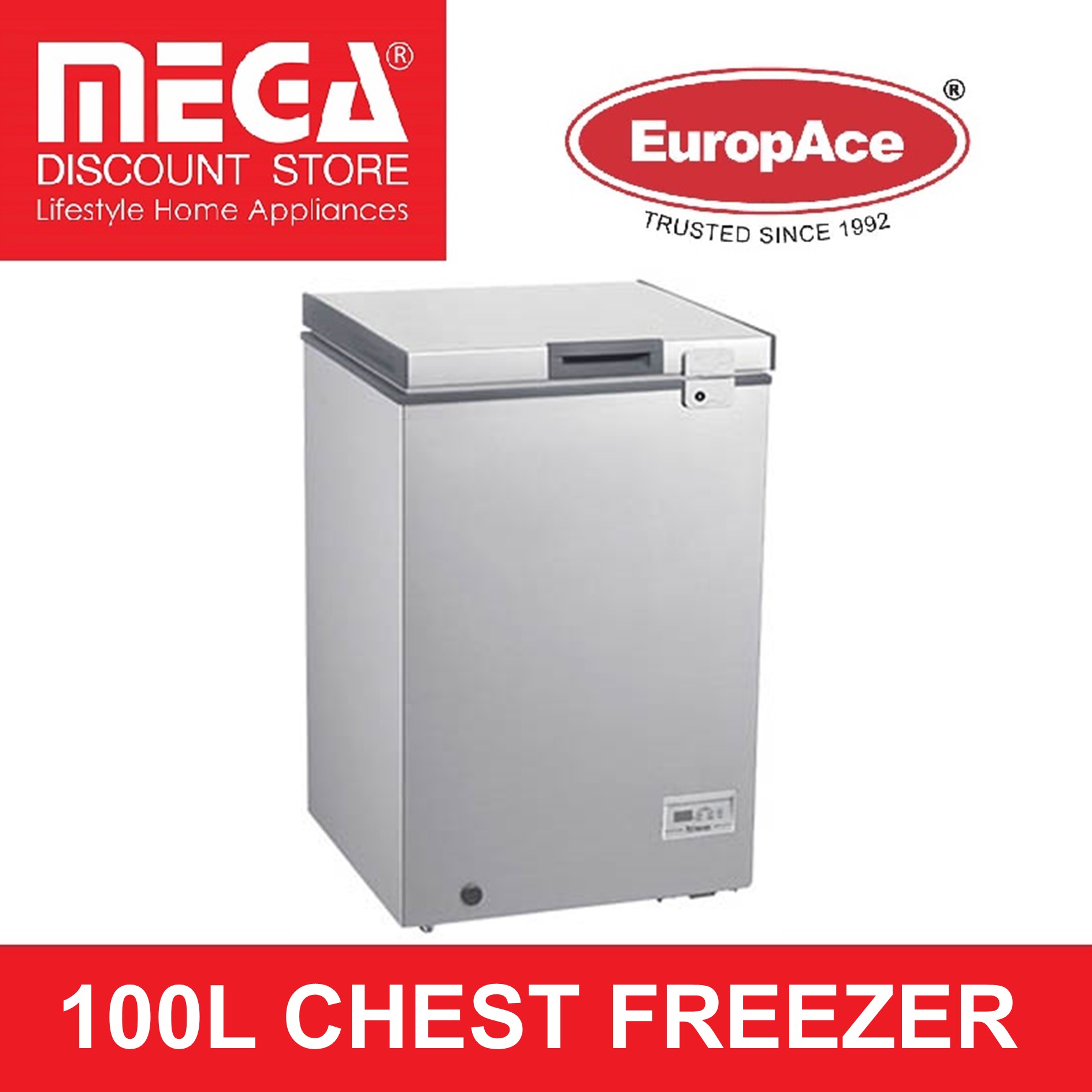 EUROPACE EFZ 6101T 100L COMPRESSOR CHEST FREEZER Lazada Singapore