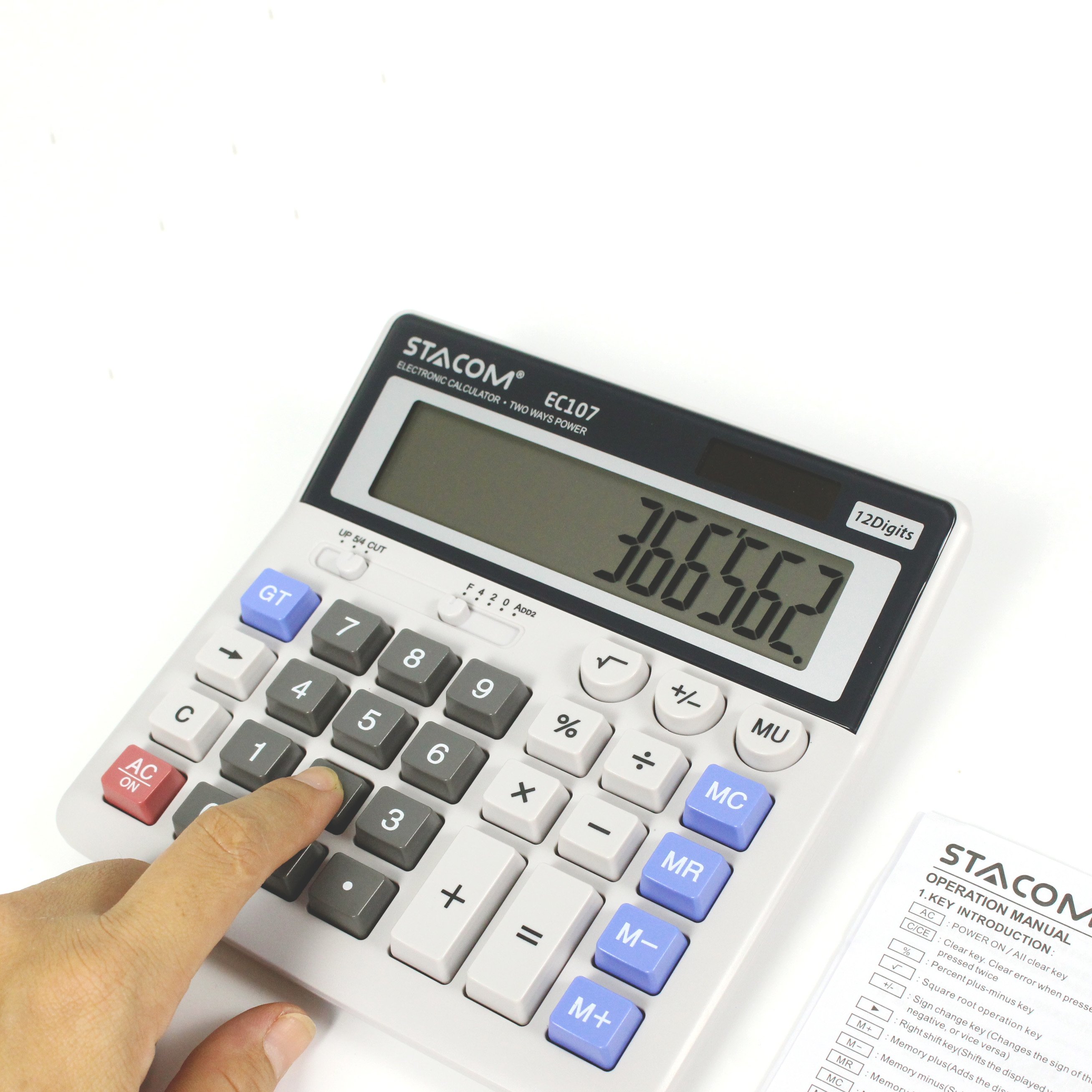 Máy Tính 12 Chữ Số STACOM Kích Thước Hiển Thị Lớn – EC107