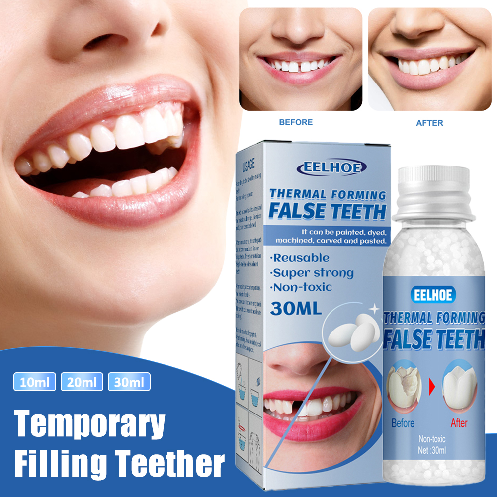 MerMer store EELHOE temporary tooth repair teeth Temporary Restorative Denture Filling Solid Gel Thermoforming Denture Restorative Denture Gel Resin false teeth denture teeth repair pasta