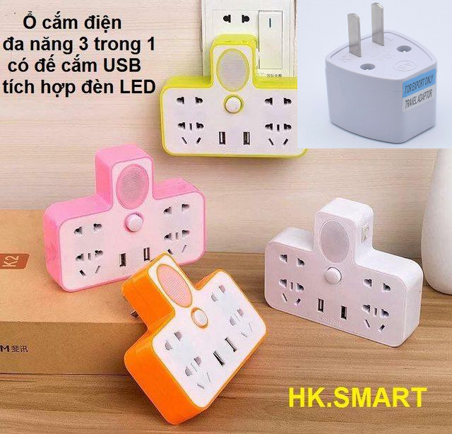 Ổ cắm điện đa năng có đèn ngủ và cổng usb cực đẹp