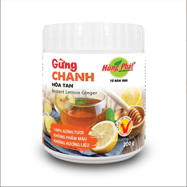Tinh Gừng Chanh Hòa Tan 200g - Trà Hùng Phát