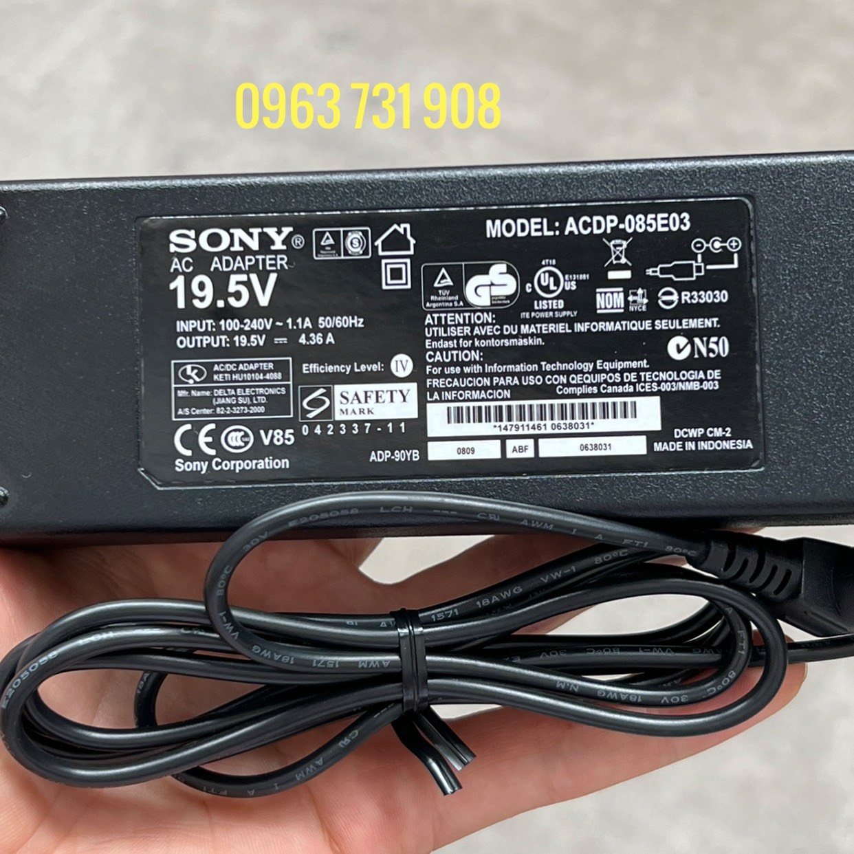 ADAPTOR- NGUỒN TIVI SONY 19.5V 4.36A