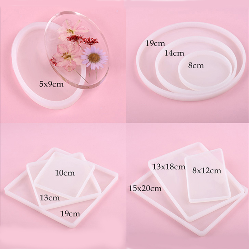 Transparent Fluid Coaster Resin Casting Molds Silicone Epoxy Jewelry Pendant Agate Making Mould Tool Home Diy Accessory. 