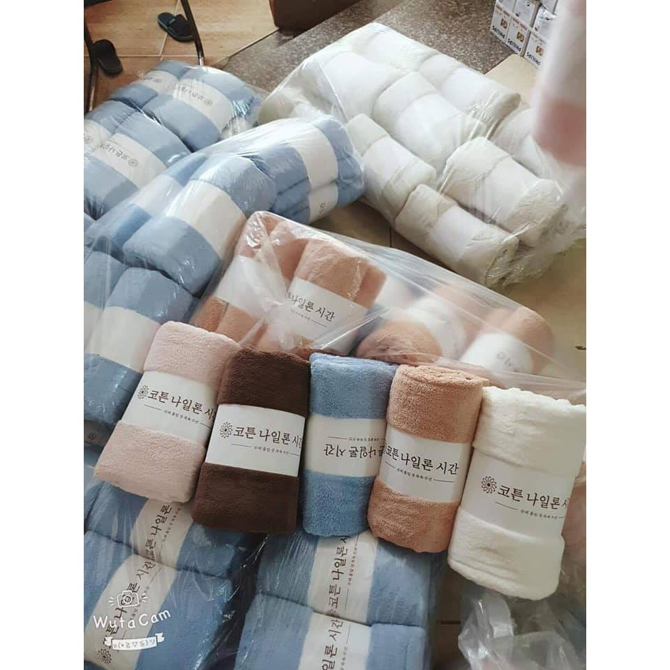 Khăn tắm Hàn sợi bông mềm mịn siêu thấm hút ( giao màu ngẫu nhiên )