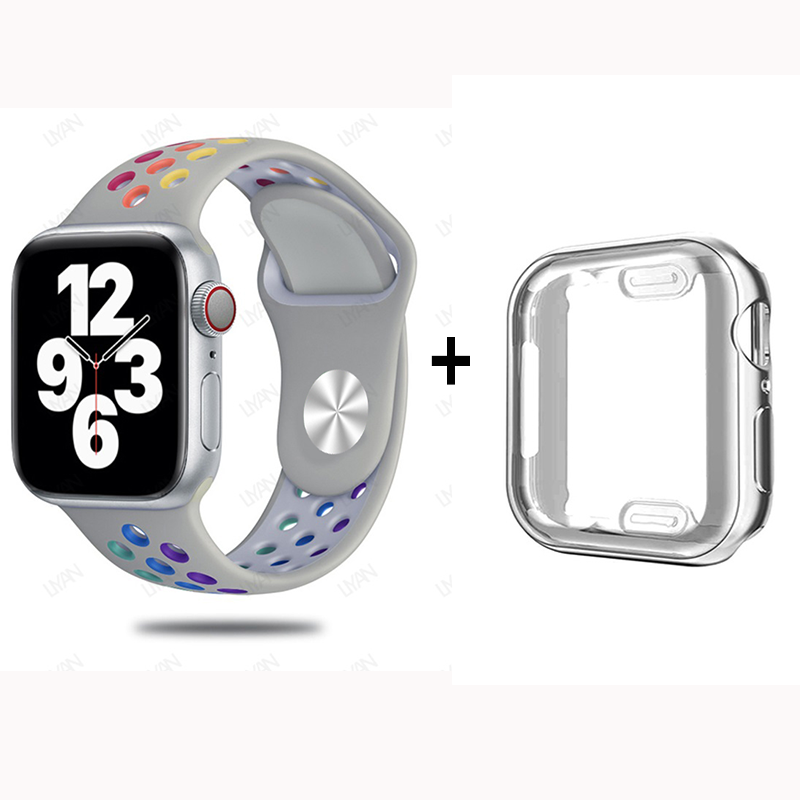 Casing Jam Tangan Apple, Tali Silikon 
