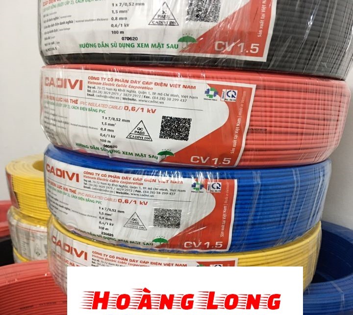 Dây điện Cadivi CV1.5 đơn 7 sợi (cuộn 100 mét)