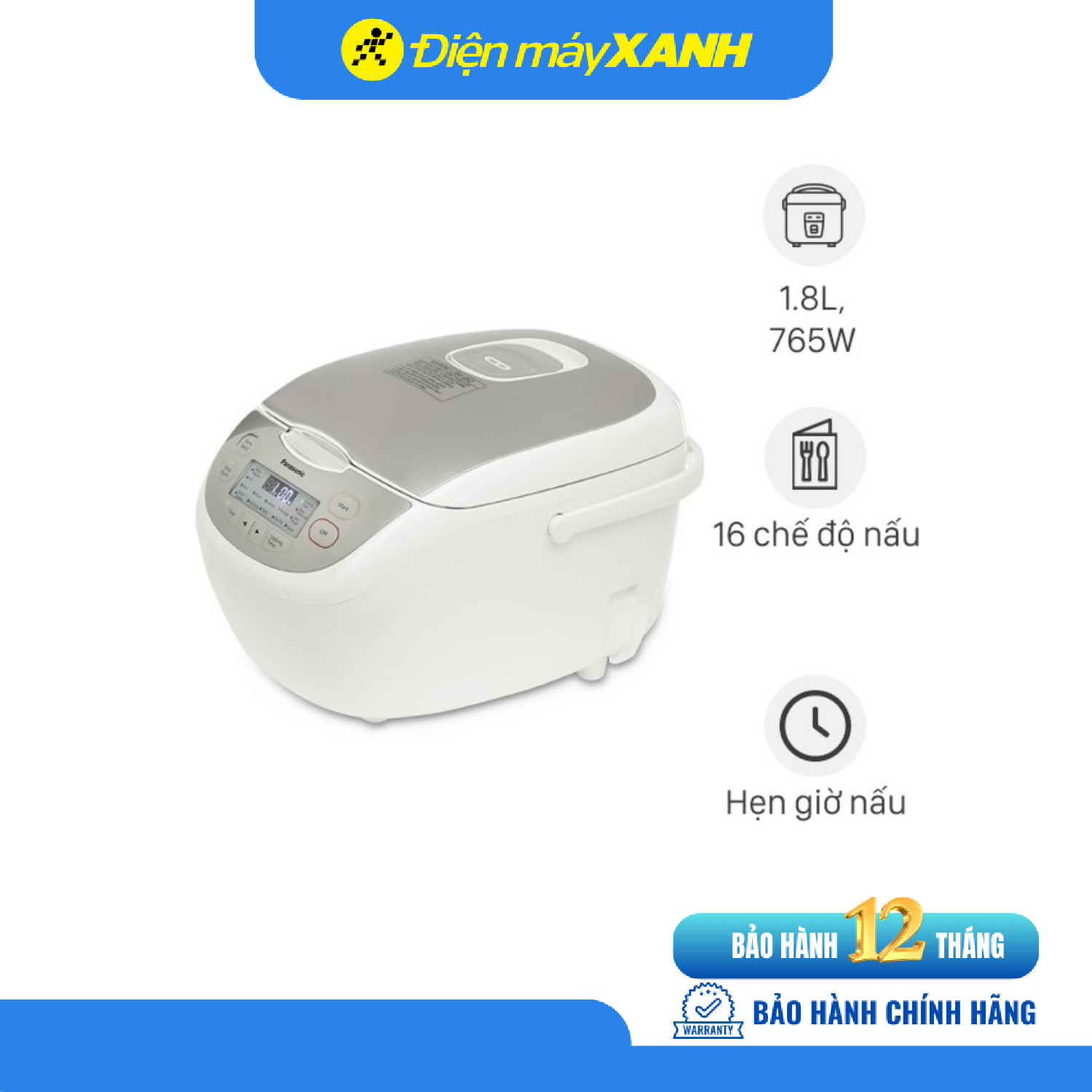 Nồi cơm điện tử Panasonic 1.8 lít SR-CP188NRAM