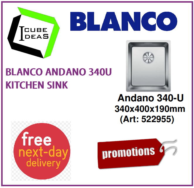 BLANCO Andano 340-U Spüle In Edelstahl – Modernes Design Mit Verdecktem Überlauf Und Großem Becken