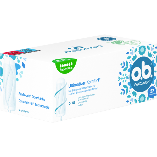 Băng vệ sinh tampon ob size super plus Procomfort 32st Đức (size đại lớn nhất  6 giọt dạng nút)