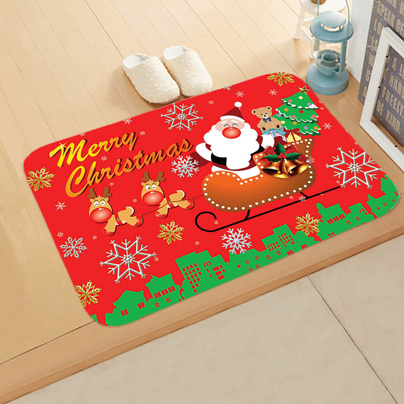 Entrance hall bathroom door mats Christmas pictures absorbent bathroom non-slip mats toilet door mats