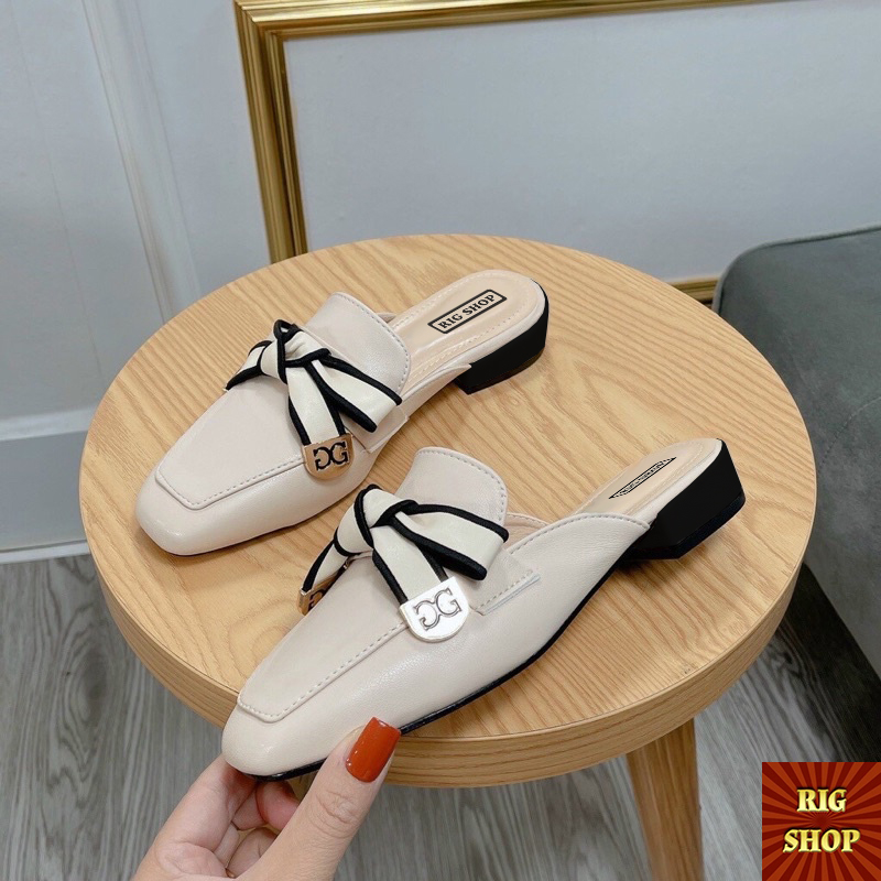 GIÀY SỤC MŨI VUÔNG THẮT NƠ DG DA MỀM SIÊU HOT