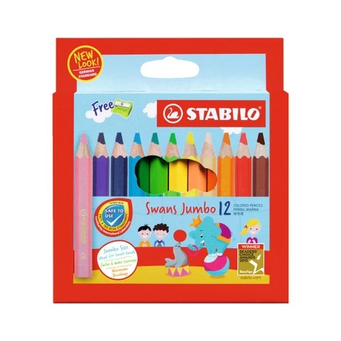 Combo bút chì màu STABILO Jumbo 12 màu