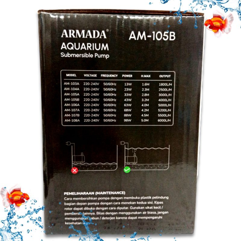 Pompa Kolam Hidroponik ARMADA AM 105B