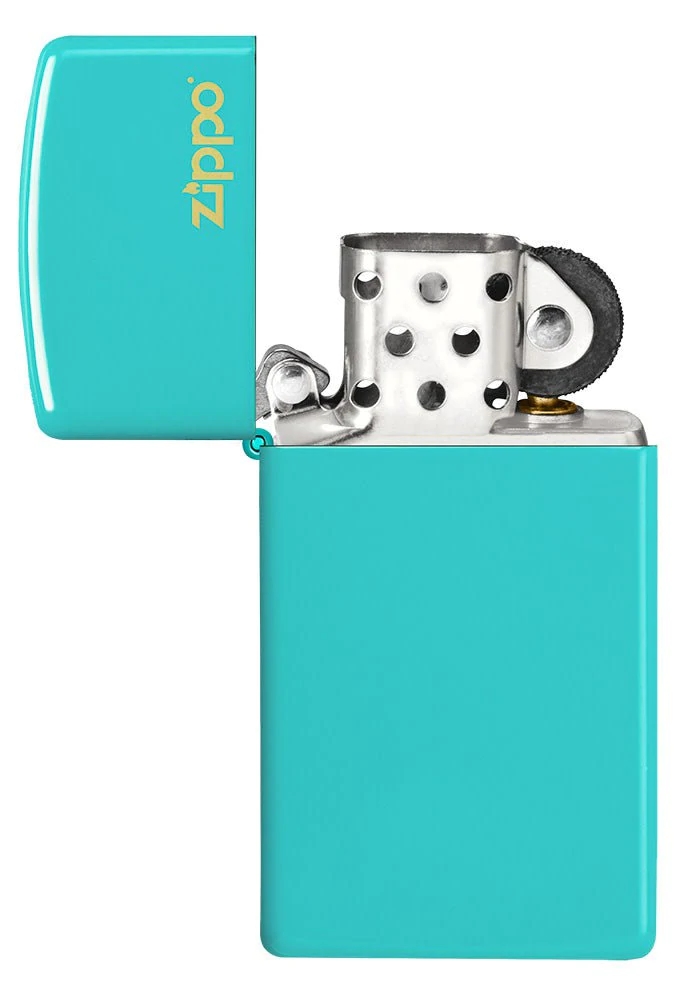 Bật Lửa Zippo 49529ZL Slim® Flat Turquoise Zippo Logo