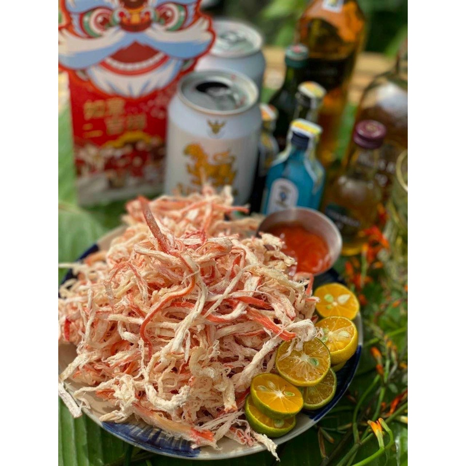 Khô Mực Hấp Nước Dừa Xé Sợi 250.GRAM LON PET