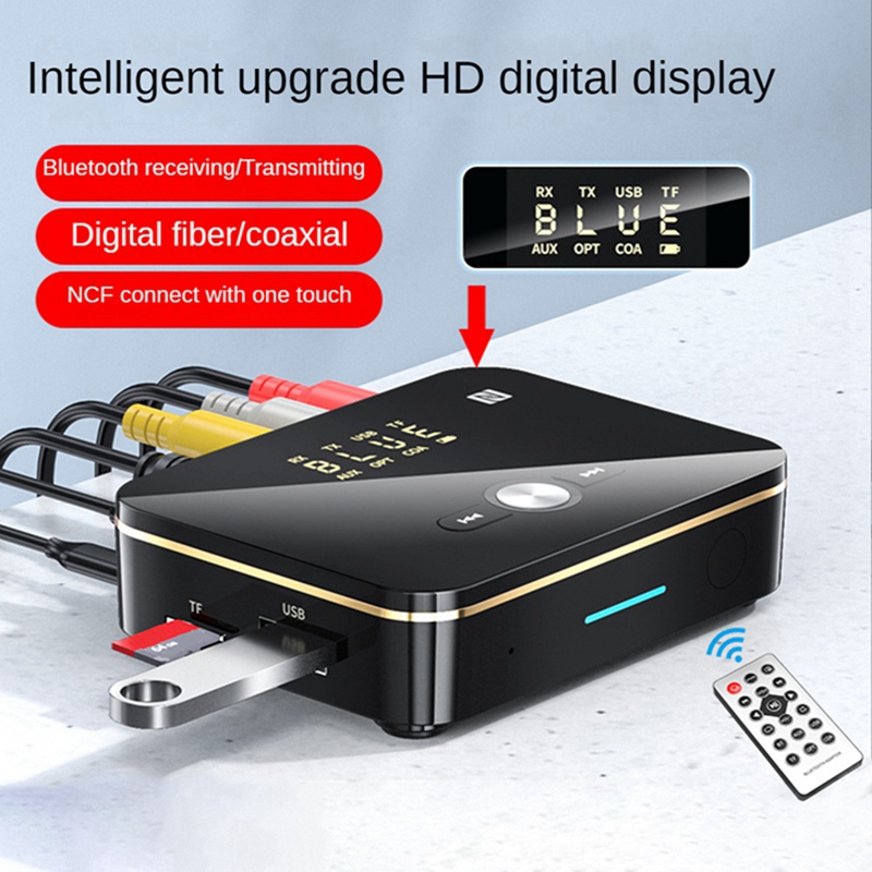 1 Set Bluetooth Adapter NFC Digital Display Bluetooth Adapter 3.5mm Bluetooth Audio Adapter NFC Bluetooth 5.0 Receiver Transmitter