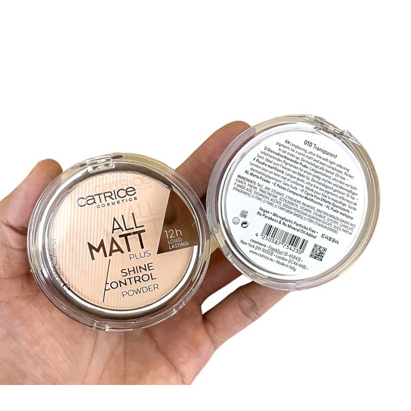 Phấn nén phủ Catrice All Matt Plus Shine Control Powder kiềm dầu, bền tone 12h