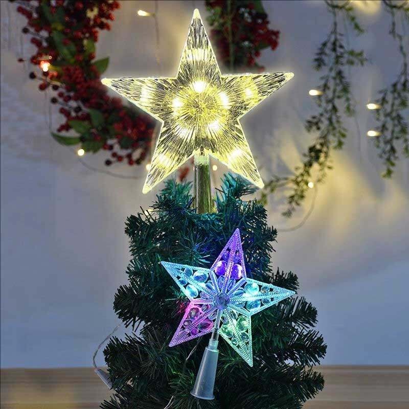 New LED Five-Pointed Star Christmas Tree Ceiling Light 18cm Christmas Tree Decorations Home Party Wedding Christmas Decoration Lighting Props