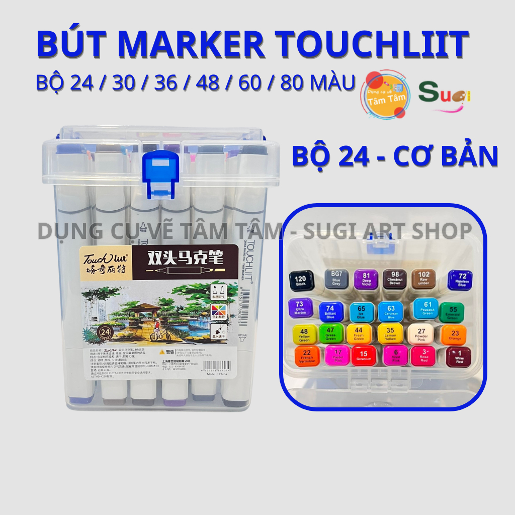 Bộ Marker TOUCHLIIT 24 / 30 / 36 / 48 / 60 / 80 màu