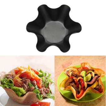 Large Non-Stick Fluted Tortilla Shell Pans Taco Salad Bowl Makers, Non-Stick Carbon Steel, Set Of 4 Tostada Bakers