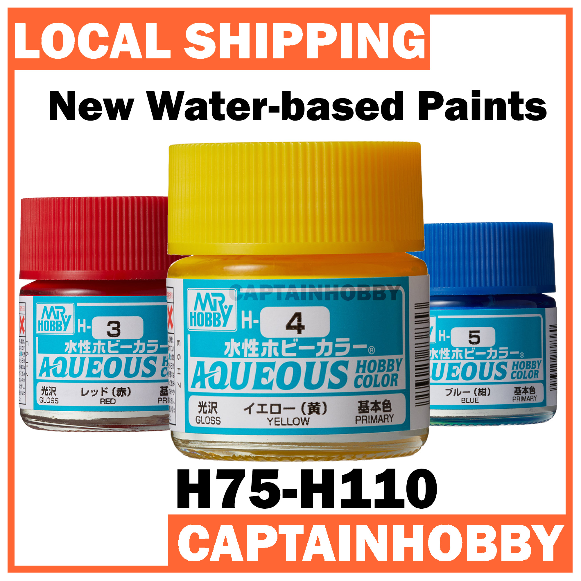 Mr. Hobby AQUEOUS HOBBY COLOR WATERBASED ACRYLIC COLOR H75 H110 10ml Safer Alternatives to