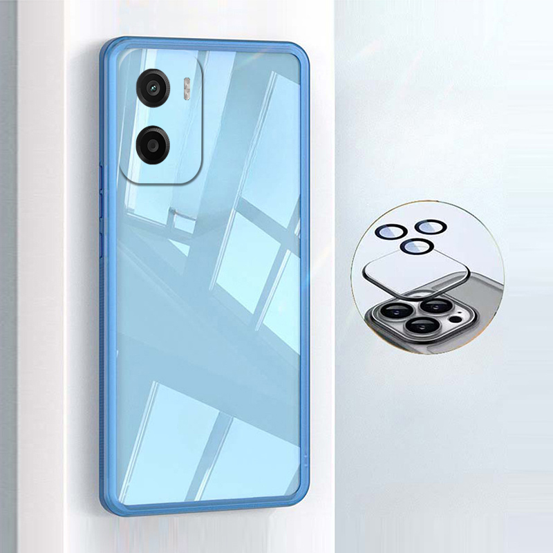 New Phone case Moto G06 Power Back cover Camera Protection Semi Transparent Soft Silicone Shockproof with Lens Protector Films For Motorola G06 Power case