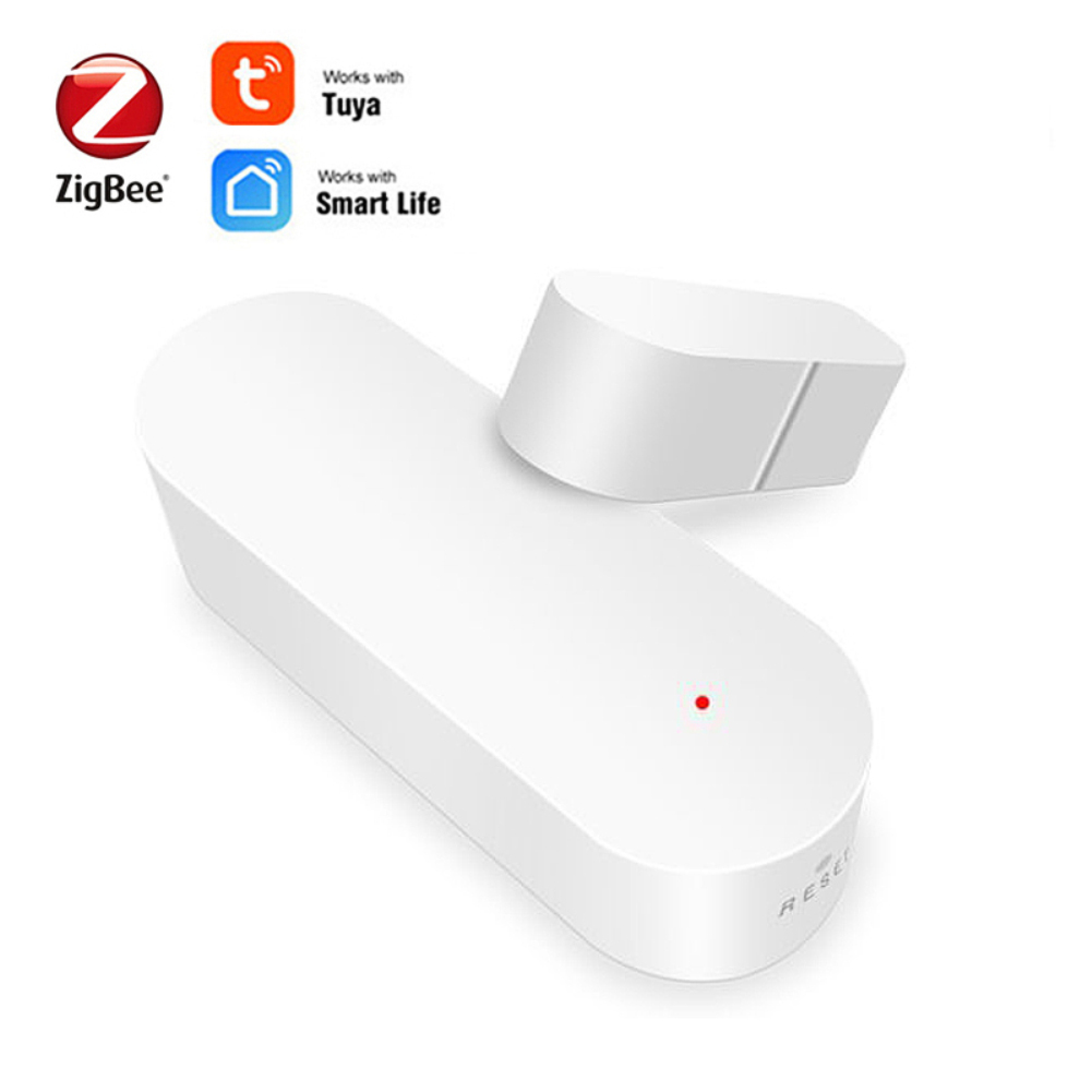 E Life Smart Store Tuya Smart Zigbee Door Window Sensor Smart Door Open/Closed Detectors Security Alarm System Smart Life App Remote Control for Smart Home A Burglar Alarm Automation Remote Control Works For Alexa Google Home