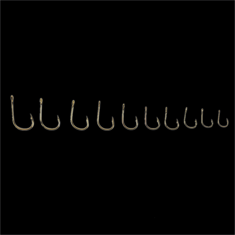 500pcs/set #3~#12 Fishing Hooks Carbon Steel Golden Fishhooks With Retail Box.